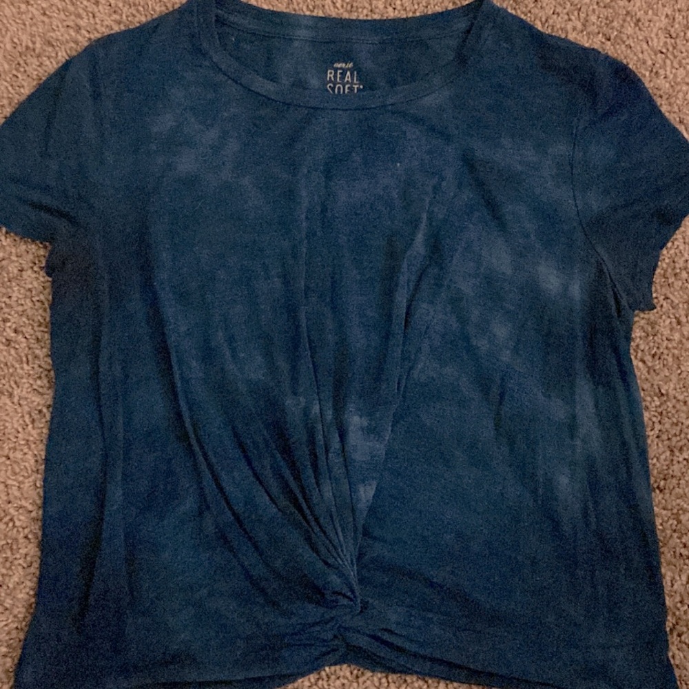 Blue Tie Dye Crop Top